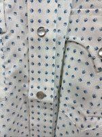 New Men’s Champion Western White Floral Short Sleeve Pearl Snap 14 Small AA-96