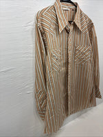New Men’s Trail Ridge Multicolor Stripe Long Sleeve Pearl Snap 2XL O-22