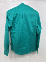 New Wayne Scott Teal Long Sleeve Button Up English Shirt Small X-83