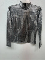 New Women’s 1849 Authentic Ranchwear Silver Long Sleeve Show Shirt Small WW-8