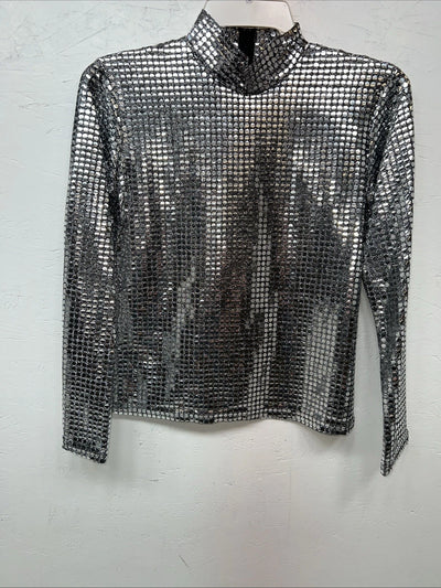 New Women’s 1849 Authentic Ranchwear Silver Long Sleeve Show Shirt Small WW-8