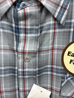 New Men’s ELY Cattleman Gray Multiple Flannel Long Sleeve Pearl Snap 2XL F-62