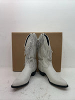 New Women’s White With Fringe Capezio Cowboy Boots. L 697 10 M. 7-58