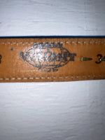 New Blue Genuine Leather Weight Gold Pendent 34” Belt #10493 JJ-20