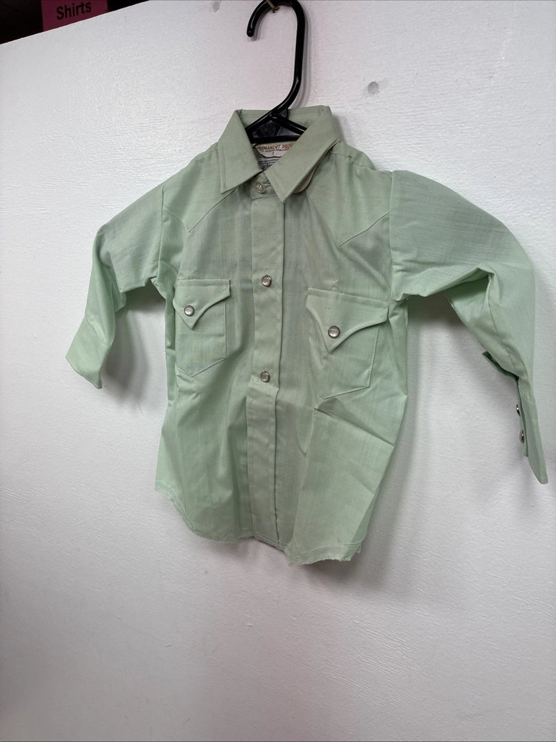 New Kids Karman Green Long Sleeve Pearl Snap Size 1 DD-147