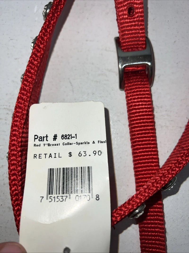 New Red Bling Fabtron Nylon Breastcollar #6821-1 EE-10
