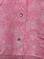 New Women’s Tem Tex Pink Floral Short Sleeve Pearl Snap Size 10 KK-53