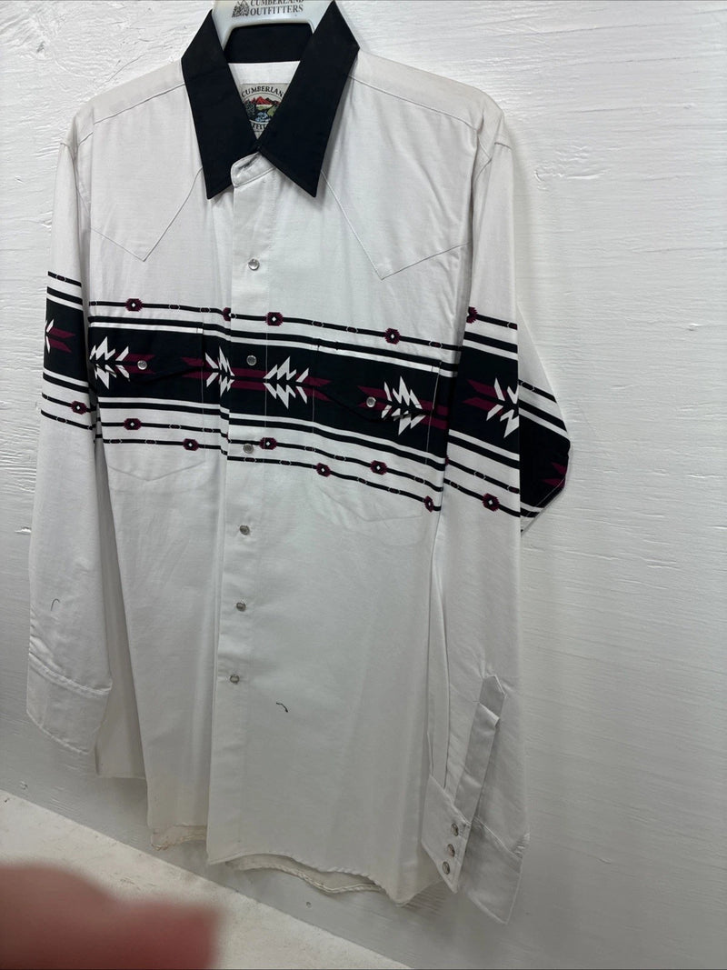 New Men’s Cumberland Western Designed Long Sleeve Pearl Snap Large CC-49