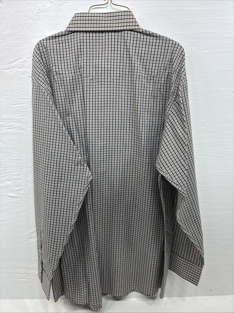 New Men’s White Horse Multicolor Plaid Long Sleeve Button Up Shirt XL M-91