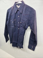 New Kids Tem Tex Blue Jean Long Sleeve Pearl Snap 14 AA-22