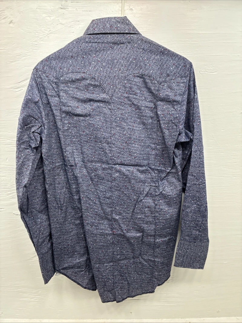 New Men’s Tem Tex Blue Jean Long Sleeve Pearl Snap 15 Medium AA-74