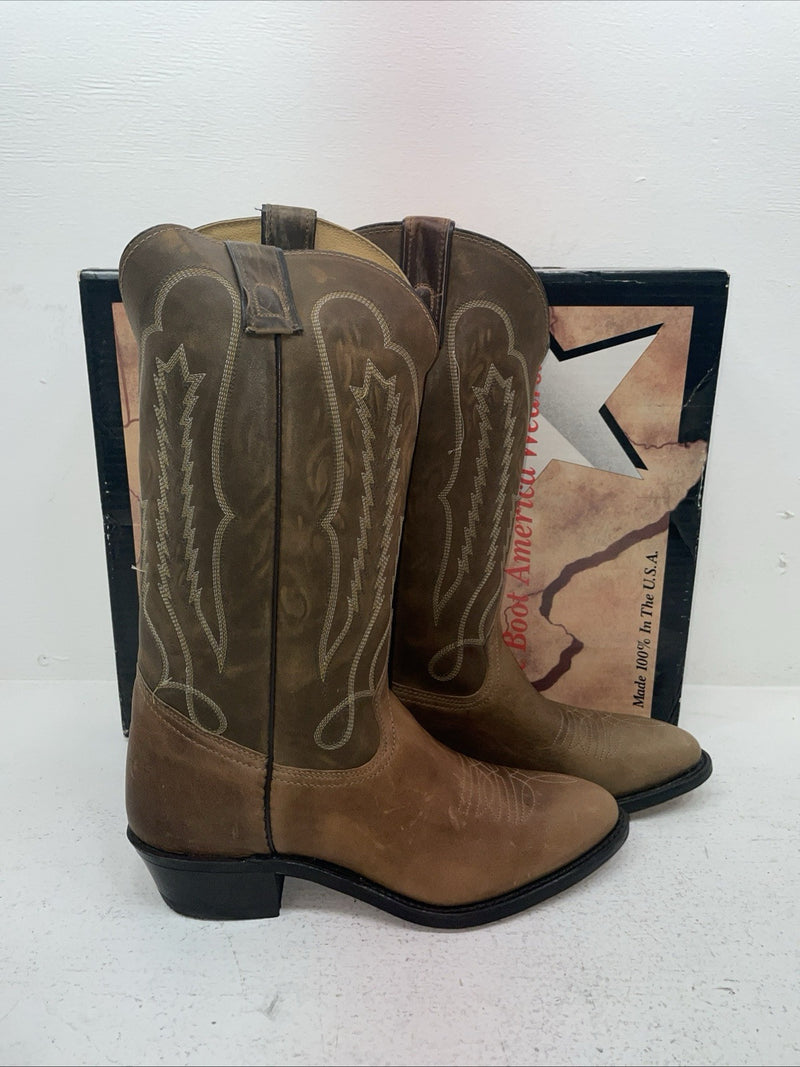 New Men’s Brown Texas Brand Cowboy Boots. 6244 9.5 9 1/2 D. 5-33