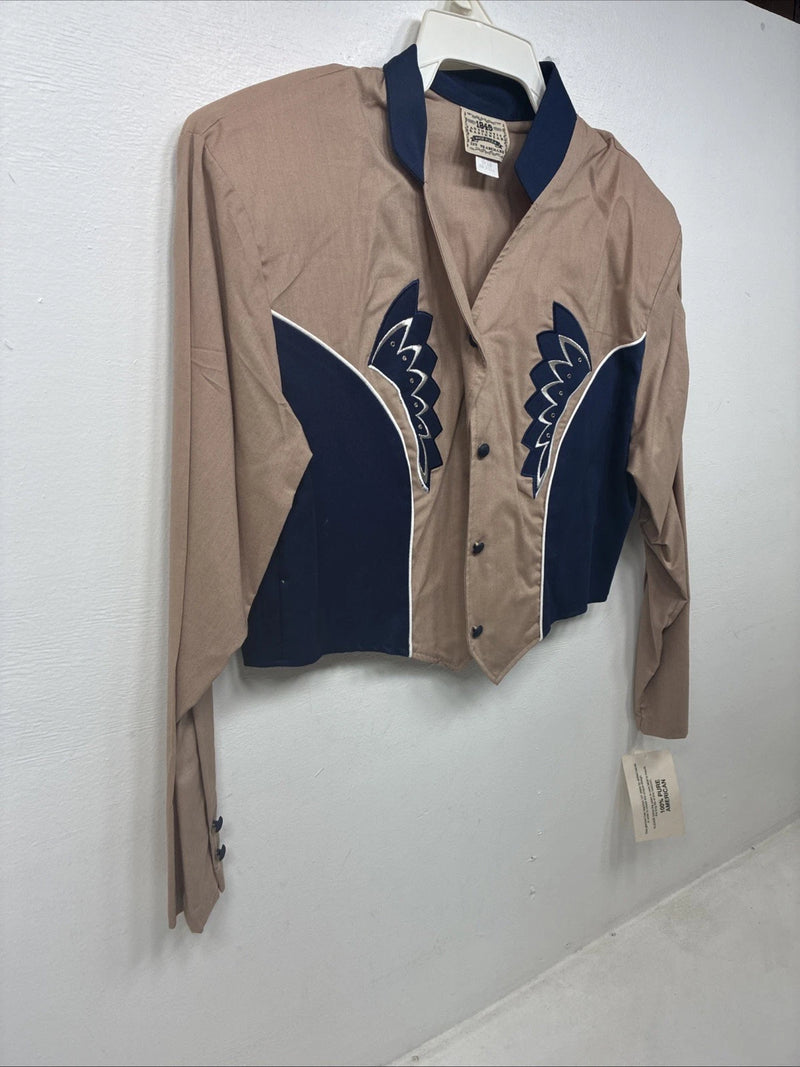 New Women’s 1849 RanchWear Blue Deign Long Sleeve Button Up XL TT-40