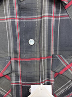 New Kids ELY Cattleman Green Plaid Long Sleeve Pearl Snap Small DD-127