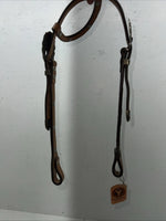 New Circle Y One Ear Leather Metal Plate Headstall #287-7107 U-37