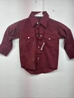 New Kids White Horse Red Long Sleeve Pearl Snap Size 0 DD-152