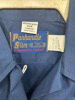 New Women’s Panhandle Slim Blue Long Sleeve Pearl Snap Size 35 KK-98