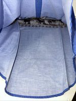 New Men’s Blue Black Horse ELY Cattleman Short Sleeve Pearl Snap Shirt. L P-55