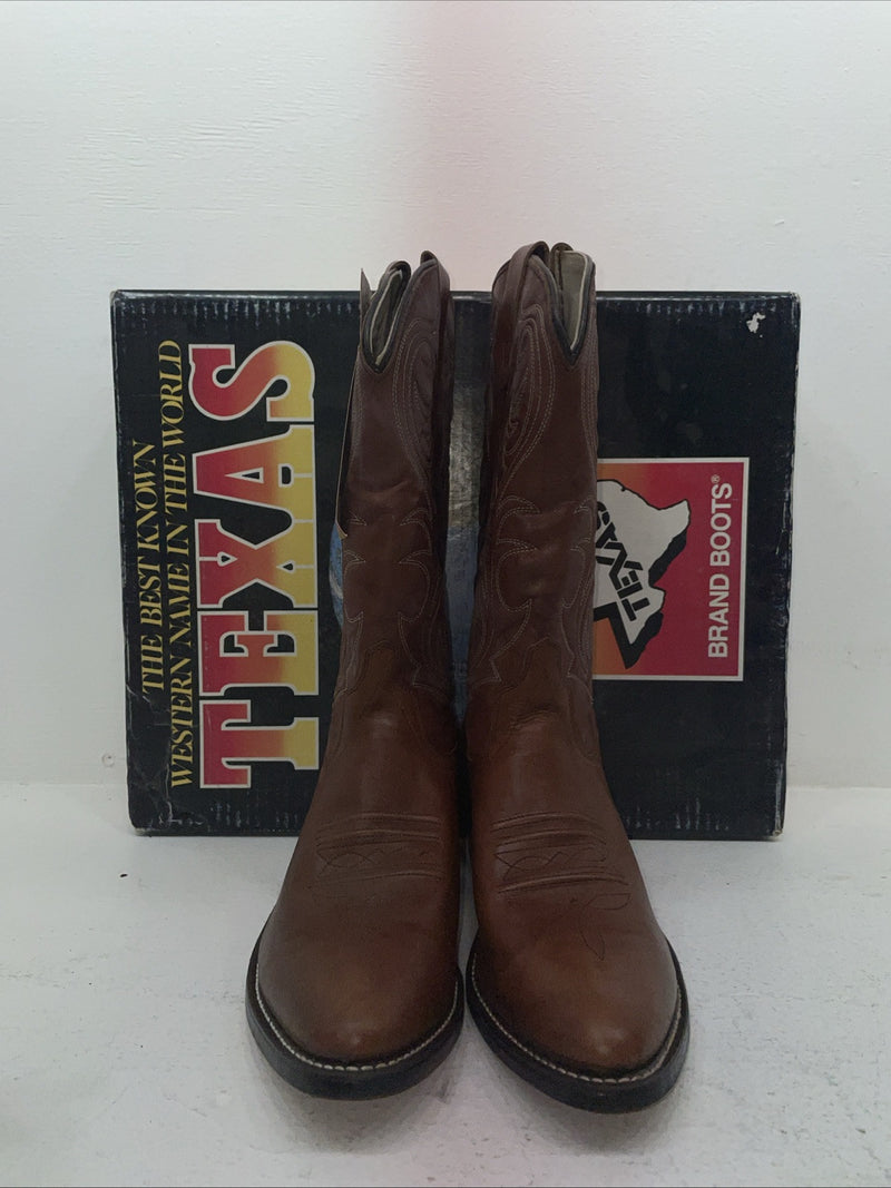 New Men’s Brown Texas Brand Cowboy Boots. 5111 10 D. 6-65