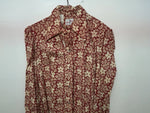 New Women’s Red Floral Tem Tex Long Sleeve Button Up Shirt #7144 3B-95