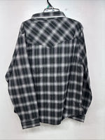 New Women’s Cumberland Black Plaid Long Sleeve Pearl Snap XL II-15