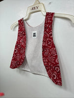 New Kids Kiddie Korral Red Western Design Sleeveless Vest Size Large YY-35