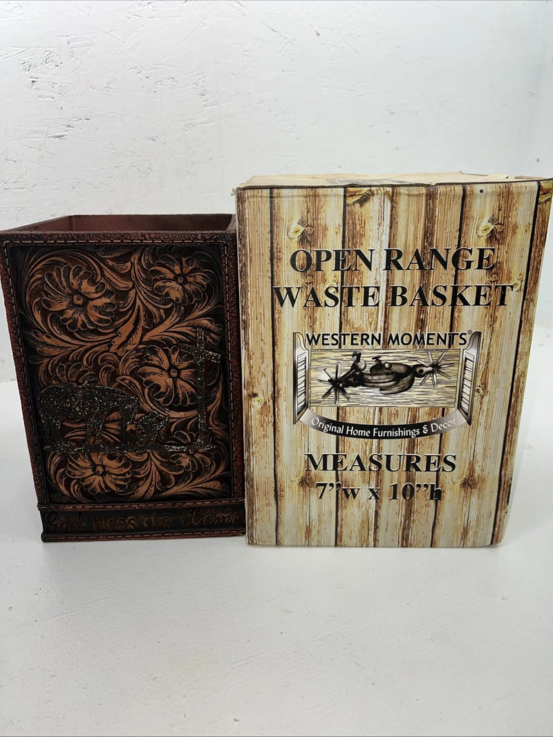New Western Moments Bathroom Set Waste Basket And Toilet Brush #94944 3C-28