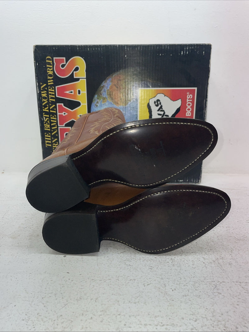 New Men’s Brown Texas Brand Cowboy Boots. 5214 7.5 7 1/2 D. 3-155