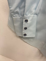 New Women’s H Bar C Blue Design Long Sleeve Pearl Snap Size 32 KK-103