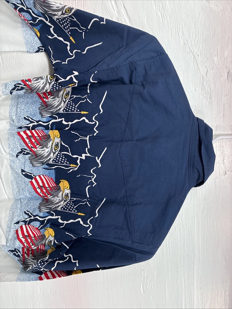 New Kids Cumberland Eagle Designed Long Sleeve Pearl Snap Medium CC-78