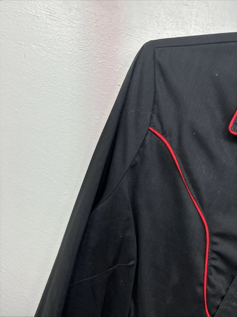 New Women’s H Bar C Black Red Long Sleeve Pearl Snap 36 TT-6