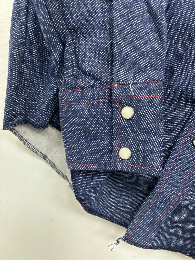 New Boys Panhandle Slim Blue Jean Long Sleeve Pearl Snap Size 12 DD-114
