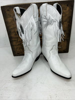 New Women’s White Fringe Laredo Cowboy Boots. 28 711 7.5 7 1/2 M. 18-26