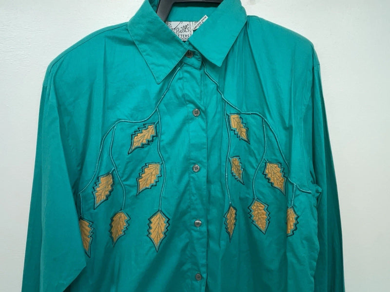 New Women’s Blue Mine & Bills Outfitters Long Sleeve Button Up Shirt M 3B-84