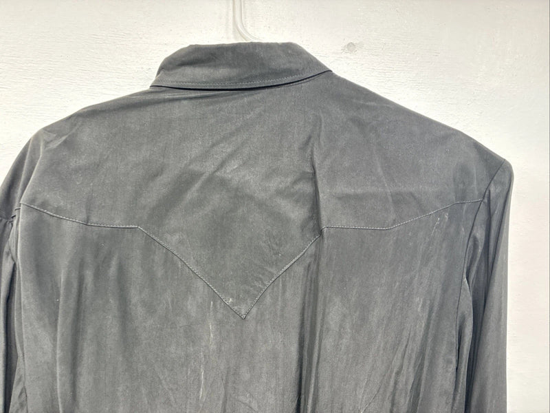 New Women’s Long Horn Black Long Sleeve Pearl Snap Large LL-97