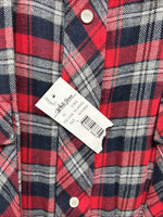 New men’s White Horse Red Flannel Long Sleeve Pearl Snap 3XL E-64