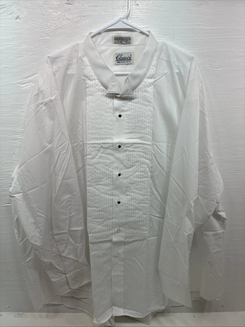 New Classix White Long Sleeve Button Up English Shirt 20-20.5 4XL X-101