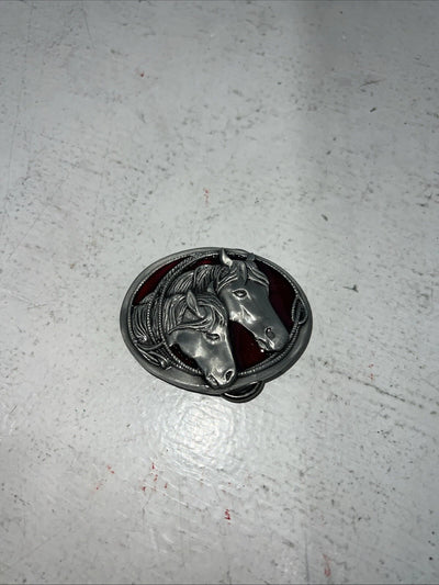 New Children’s Western Express Horse Head Red Belt Buckle. S-15 F-3