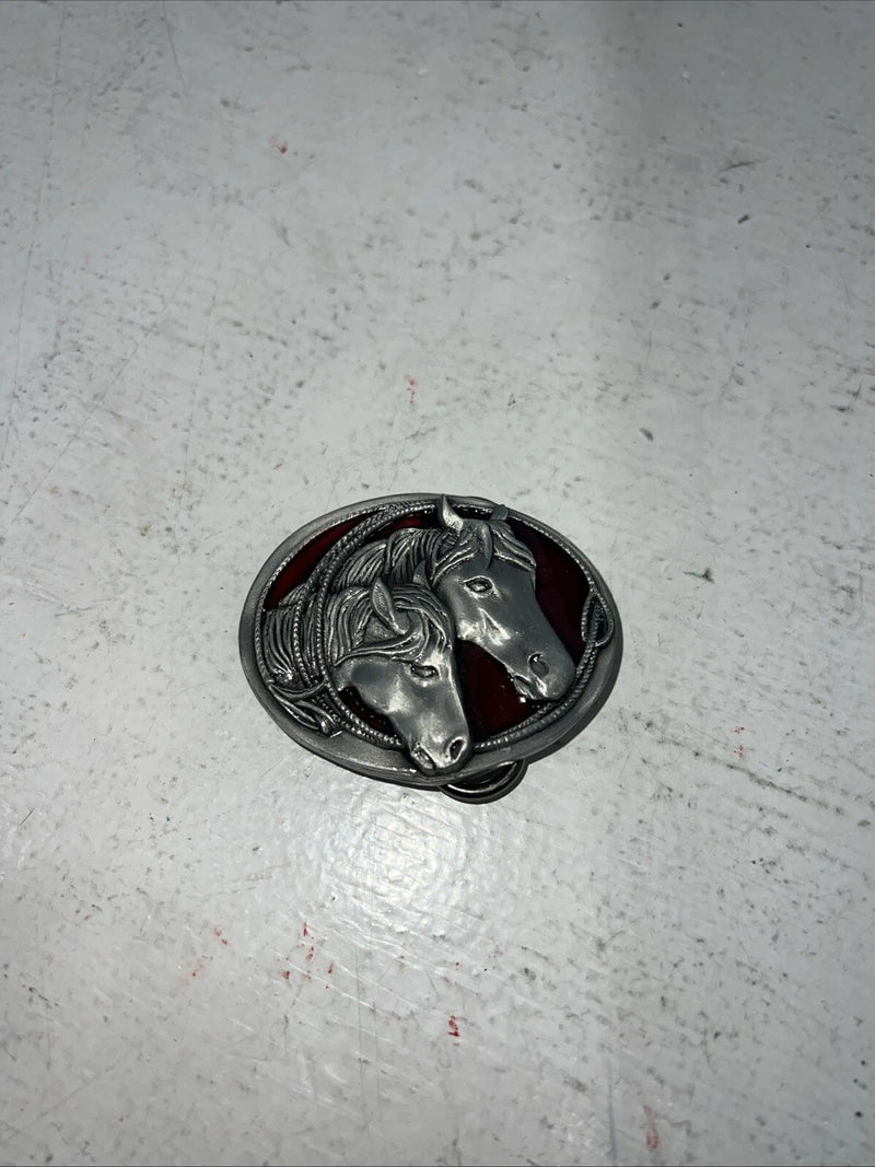 New Children’s Western Express Horse Head Red Belt Buckle. S-15 F-3