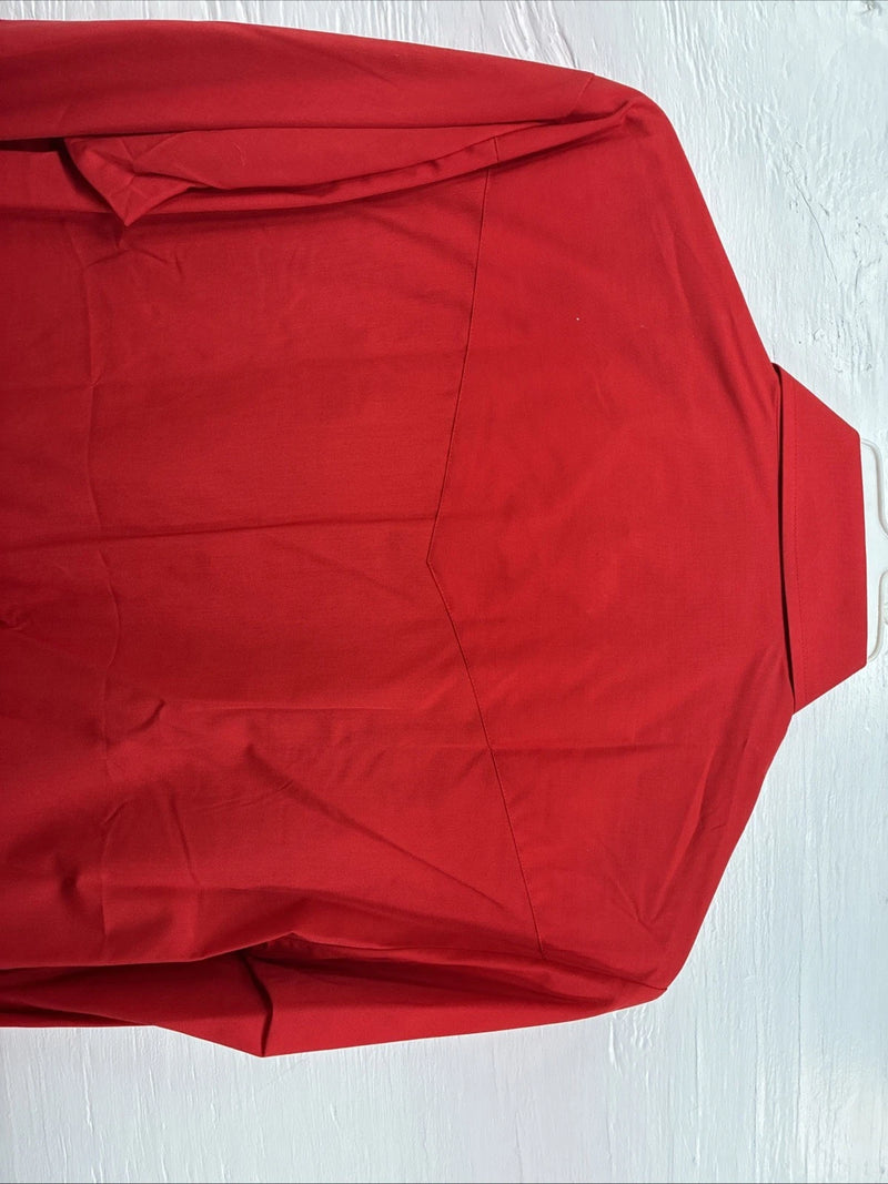 New Men’s ELY Cattleman Red Western Long Sleeve Pearl Snap 16.5 X 35 Large T-63