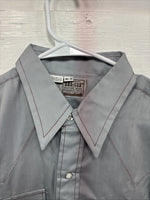 New Men’s Dee-Cee Grey Red Long Sleeve Pearl Snap 16.5 X 33 Large X-65