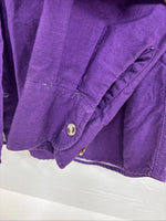 New Men’s Cumberland Black Purple Design Long Sleeve Button Up Medium K-75