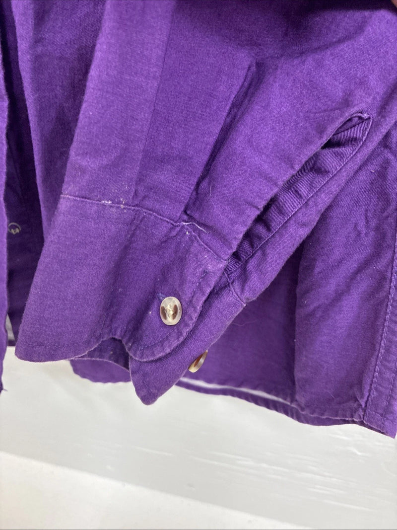 New Men’s Cumberland Black Purple Design Long Sleeve Button Up Medium K-75