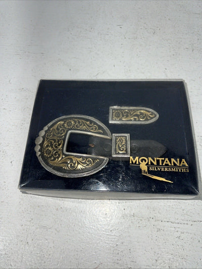 New Women’s Montana Silversmiths 3/4in 5 Bead Buckle Set. 8910 A-75