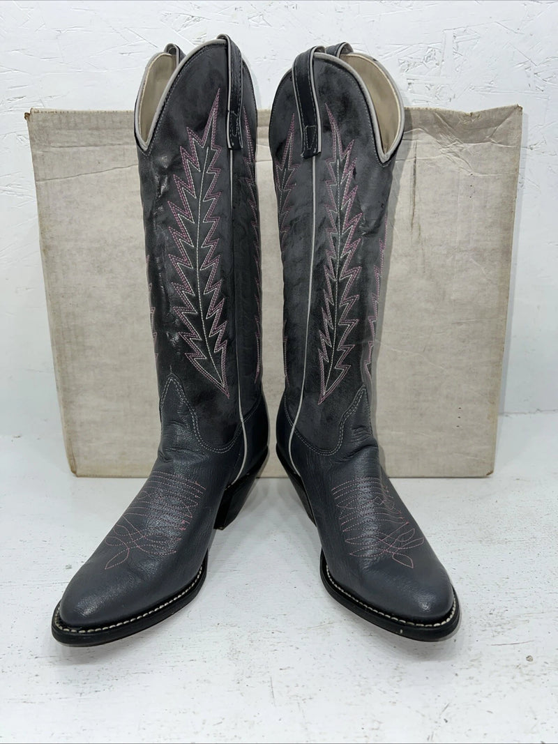 New Women’s Grey Texas Brand Cowboy Boots. 4512 6.5 6 1/2 M. 19-138 