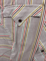 New Men’s Tem Tex Pink Stripe Long Sleeve Pearl Snap Medium J-73