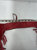 NOS Red Chap-Parel Show Chaps With Fringe Adjustable Waist 38” I-74