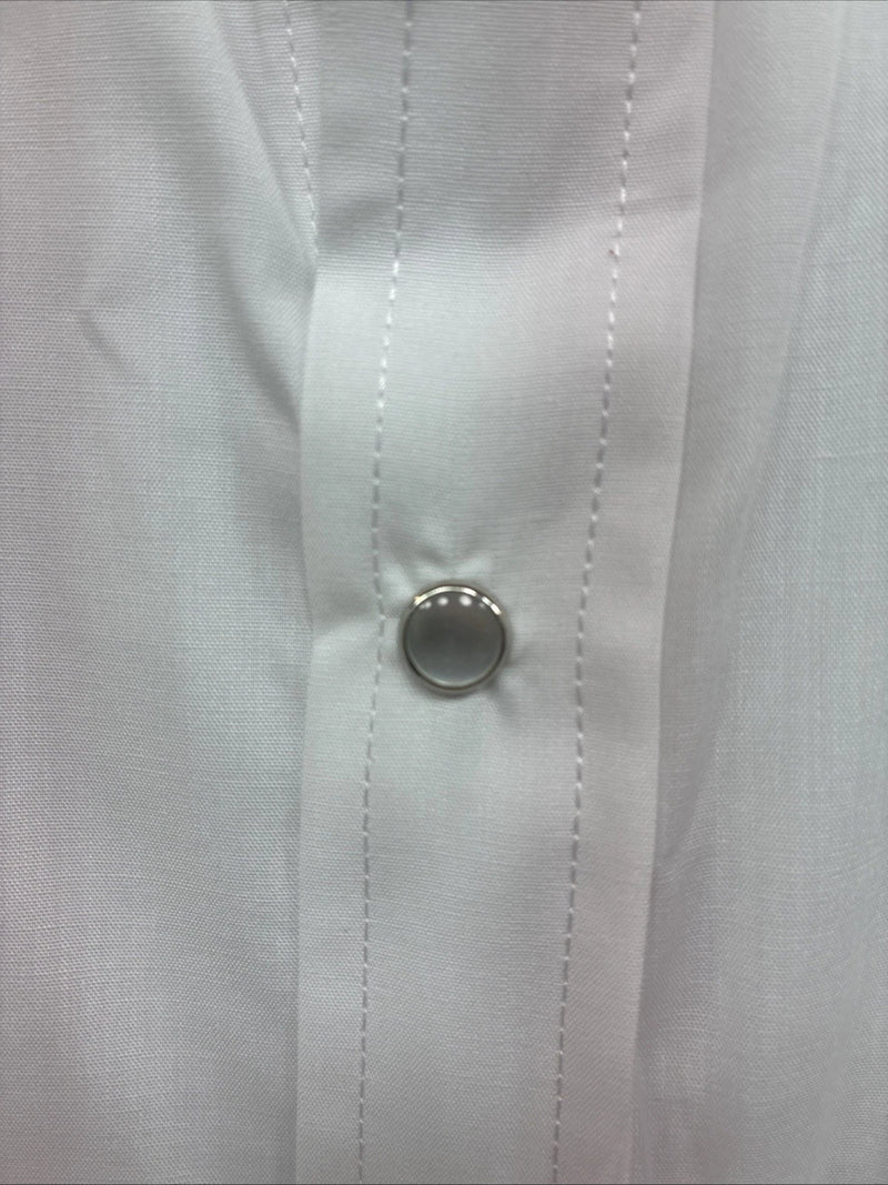 New Men’s ELY Cattleman White Long Sleeve Pearl Snap 17.5 X 35 XL R-45