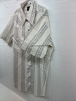 New Men’s Champion Western White Designed Short Sleeve Pearl Snap Medium J-76
