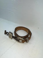 New Brown Genuine Leather Nocona Silver Pendent 28” Belt #399 JJ-143